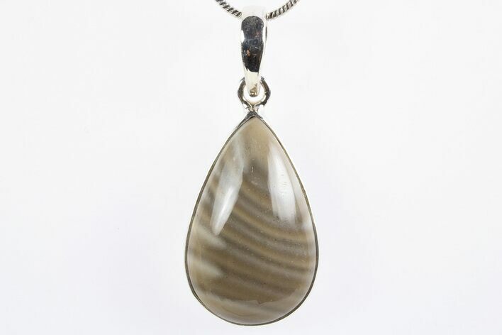 Striped Flint Pendant (Necklace) - Sterling Silver #305026